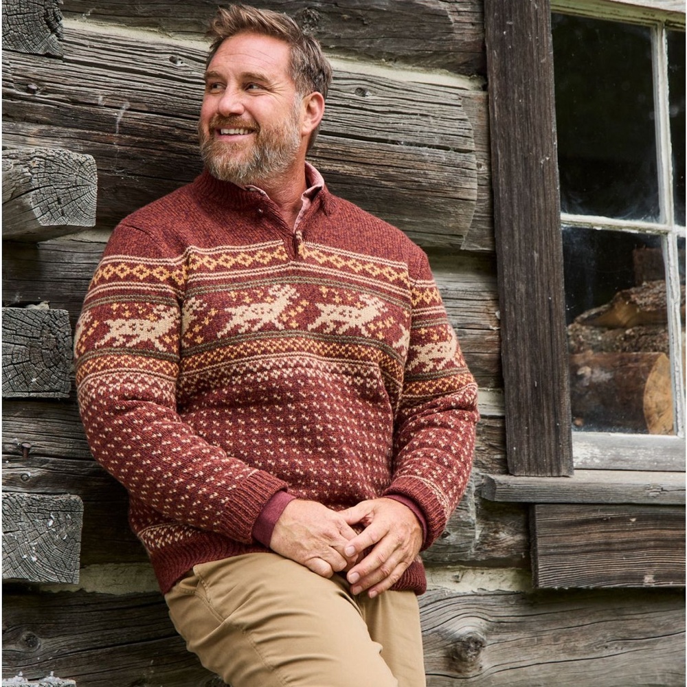 L.L. Bean Men's Holiday Henley Sweater